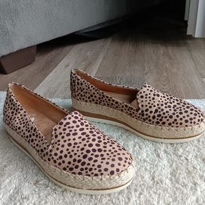 Dr Scholls  discovery platform espadrille leopard print shoes sz 6.5